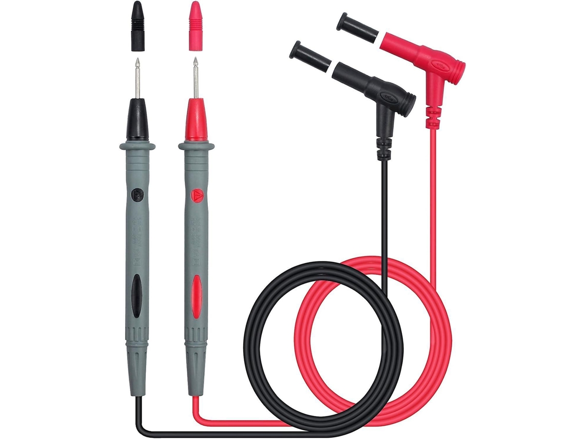 2 Peças 1000v/10a Multímetro Digital Sonda Multímetro Cabo De Teste Caneta Multímetro Substituição Vermelho/preto Slowmoose