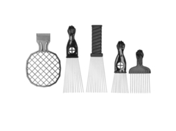 5pcs Conjunto De Pentes Afro De Aço Inoxidável Pente De Torção Para Cabelo Cacheado Grossos Estilo Diy