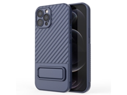 Suporte Casa Para Iphone 12 Pro Max Pele Sintética Azul