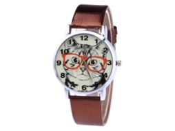 Relógio de Pulso Stylish Quarts Masculino e Feminino Cor Marrom