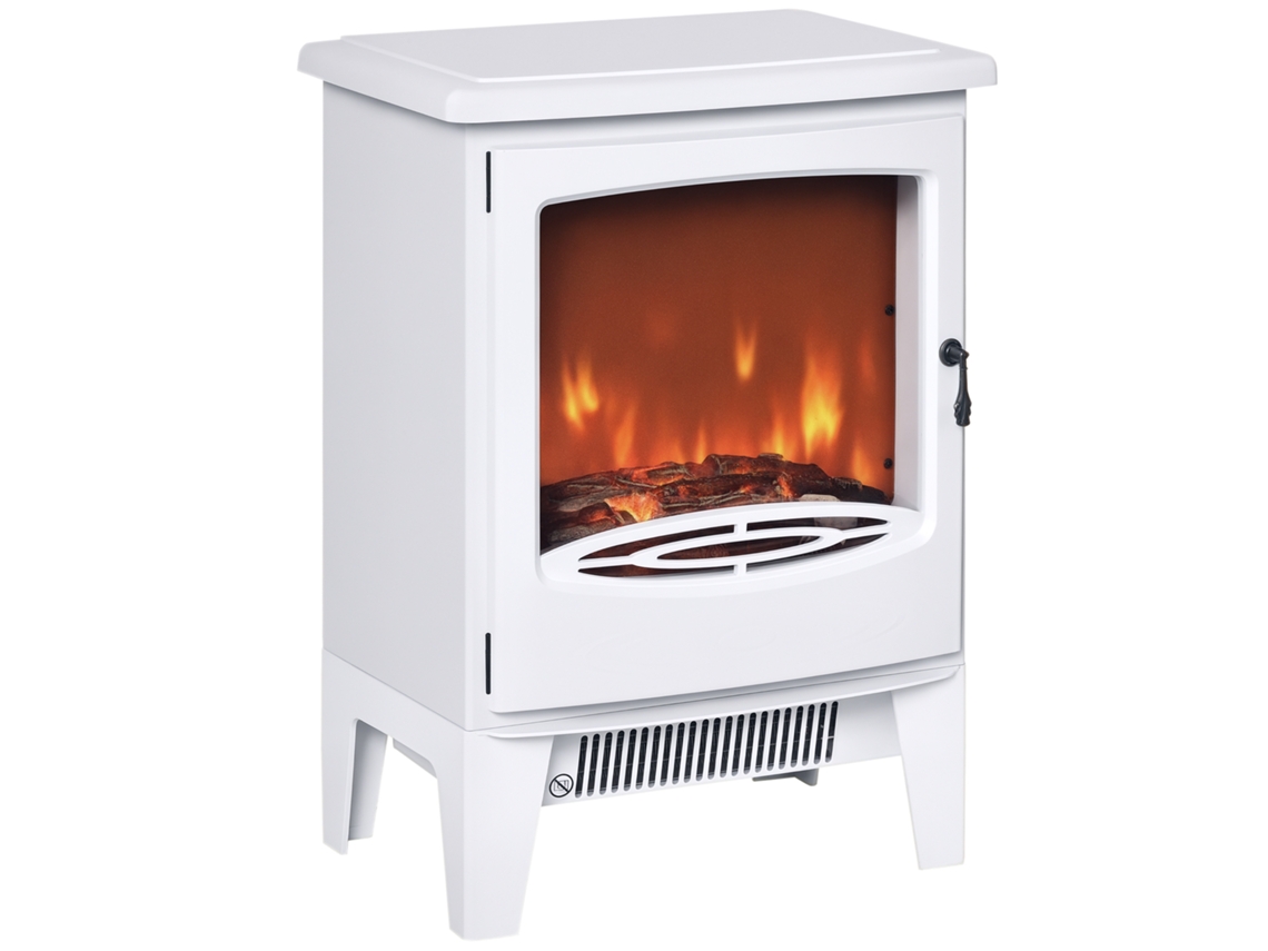 Lareira Elétrica Com Aquecedor, Lareira Elétrica Com Efeito De Chama Led, Lareira Decorativa De 900/1800 W, Fogão A Lenha Elétrico, Branca Ehstmind