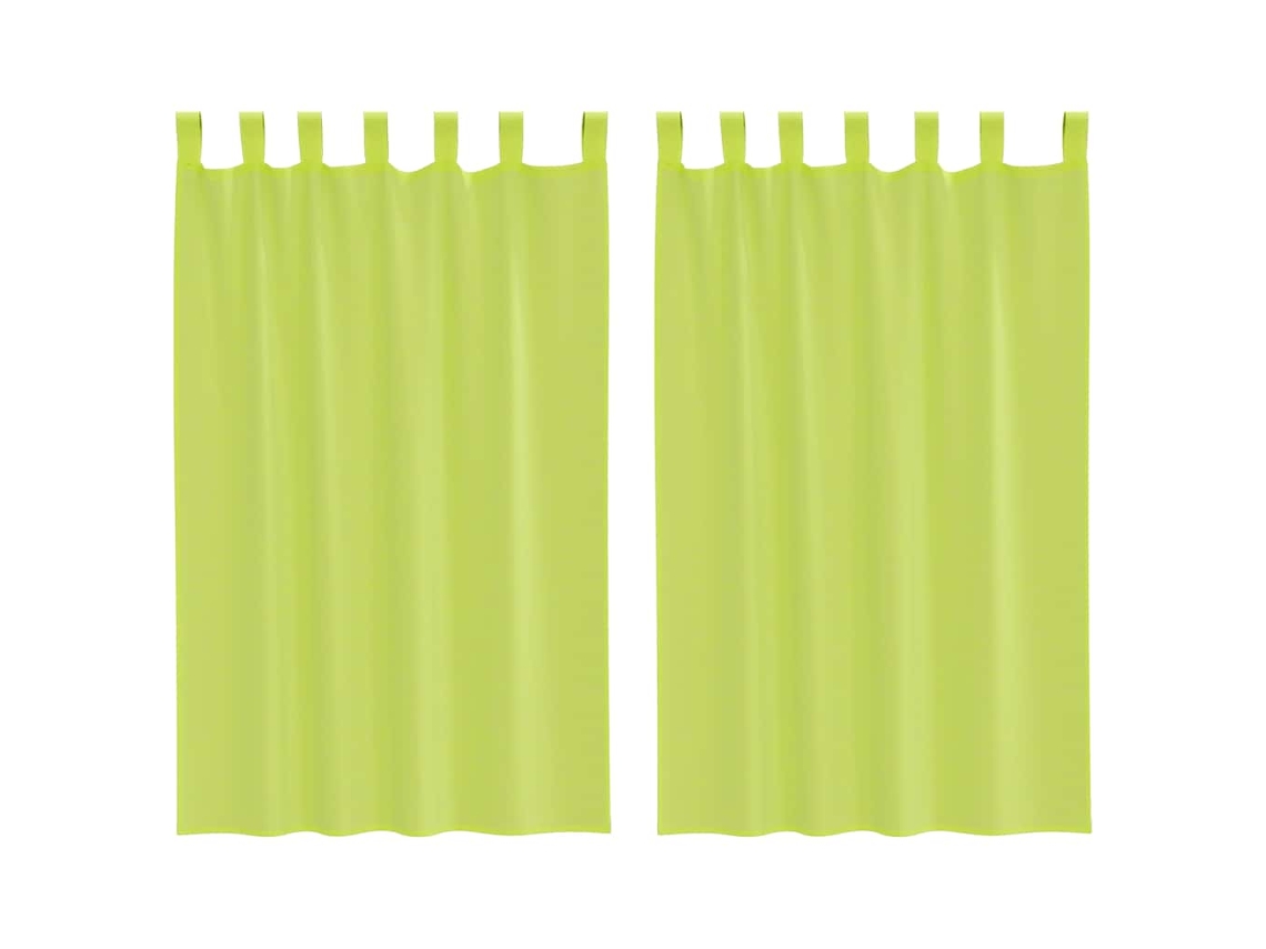 Cortinas de Voile com Aba 2 Pcs Verde maçã MAISON EXCLUSIVE