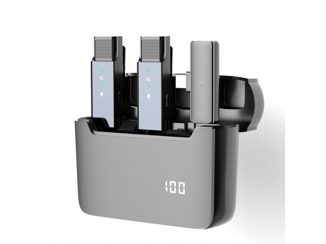 Microfone De Lapela Sem Fio Svart Aquaforge