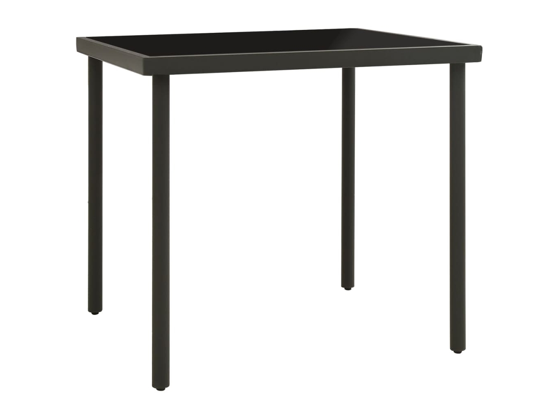 Vidaxl Mesa De Jantar Para Exterior 80x80x72 Cm Vidro E Aço Antracite