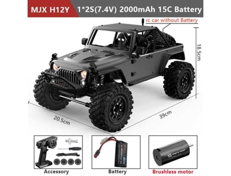 Carro Rc 112 4wd Corrida Off Road Alta Velocidade Motor Brushless Sensores Preto Aeuzwr