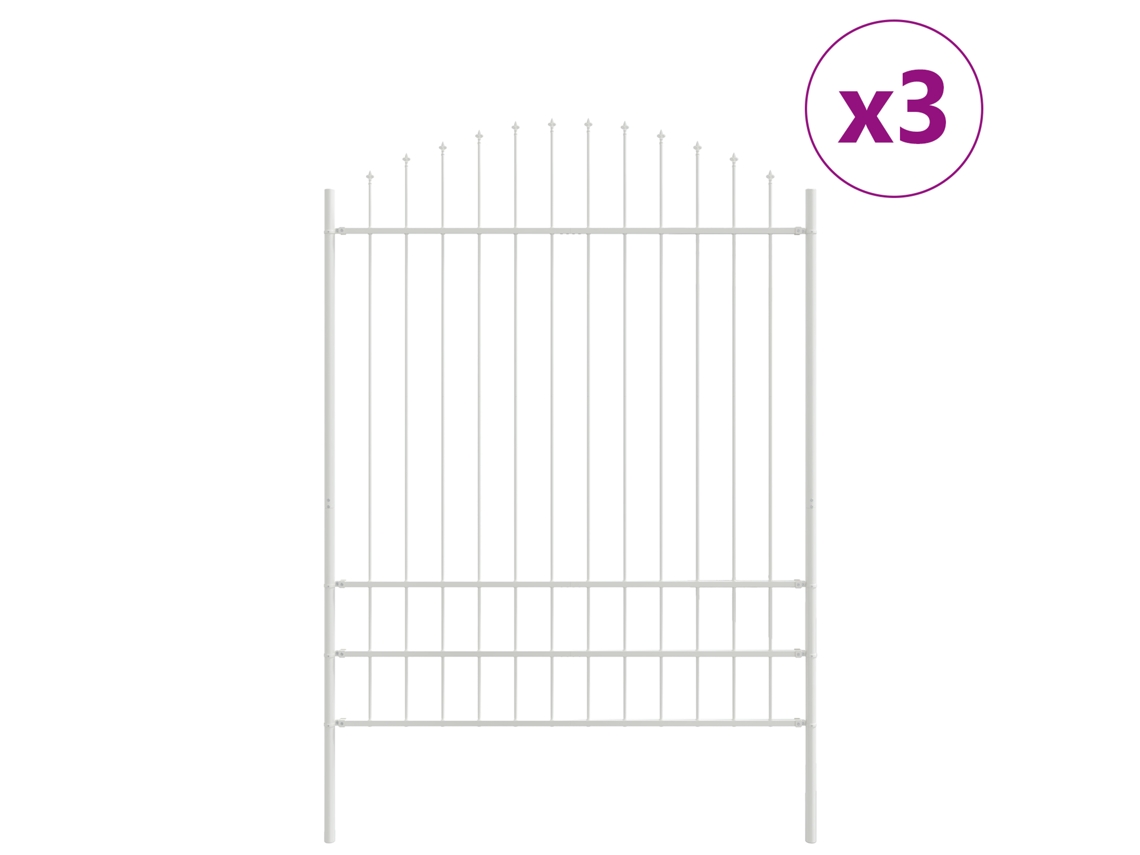 Conjunto 3 Barreira De Jardim Vidaxl Branco Aço Revestido A Pó (170 X 225 Cm)