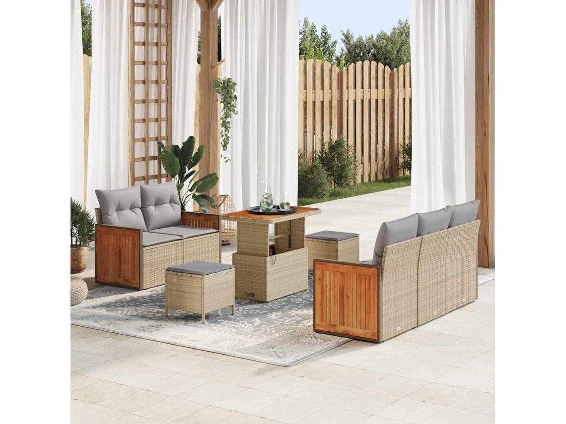 Vidaxl Conjunto De Sofá De Jardim 10 Unid. 7-número De Lugares