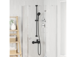 Vidaxl Conjunto De Cabeça De Chuveiro Preto 150 Cm Aço Inoxidável