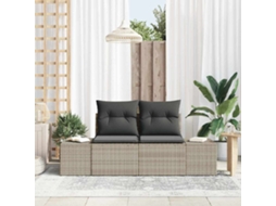 Vidaxl Sofá De Jardim Com Almofada Cinzeto 184 X 62 X 69 Cm Vime Pe