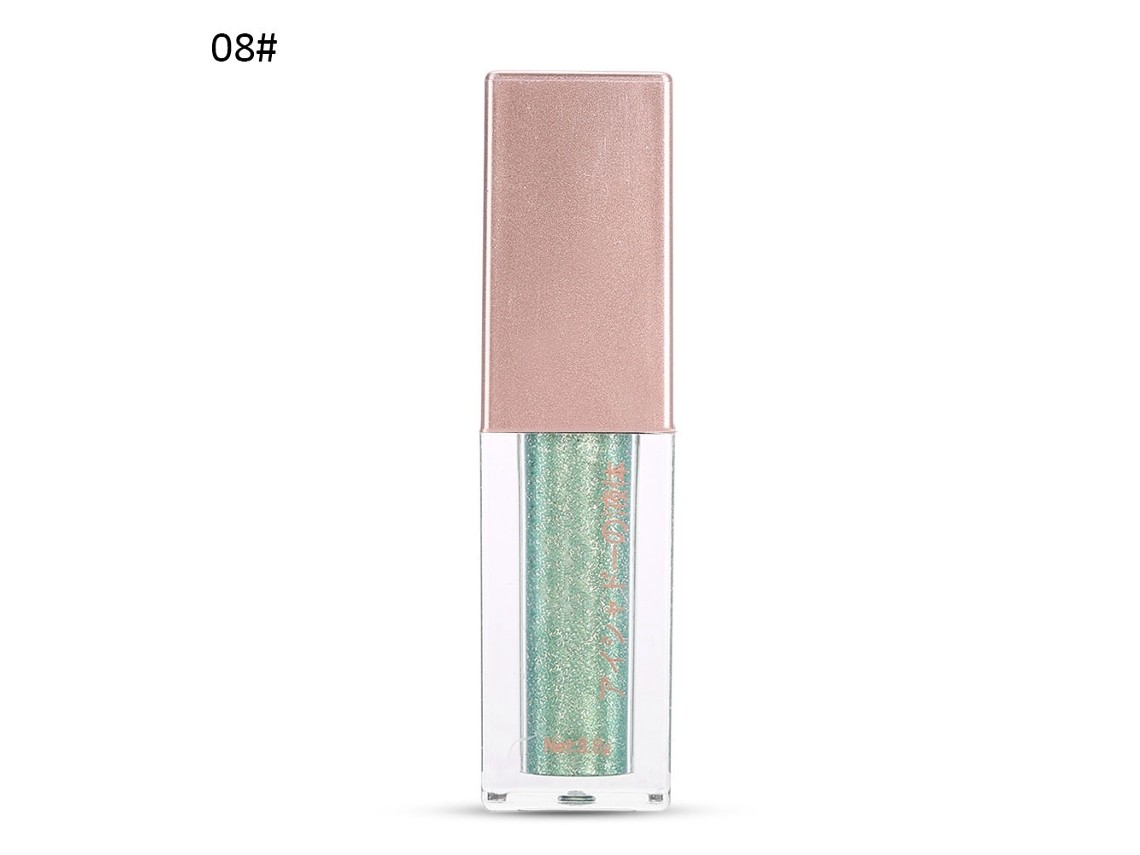 Sombra líquida para olhos, delineador em gel permanente com glitter, maquiagem para olhos, 8 tons de verde diamante