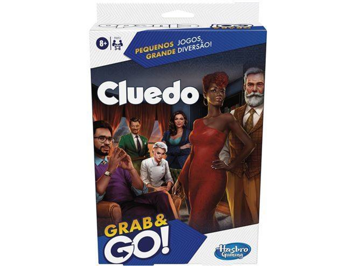 Jogo de Tabuleiro HASBRO  de Tabuleiro - Portátil Grab and Go - Clue - Hasbro Gaming (Idade Mínima Recomendada:8 Anos)
