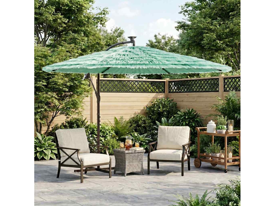 Vidaxl Guarda-sol De Jardim Com Poste De Aço 269x269x235 Cm Verde