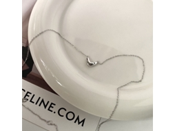 Amor Simples ~ Colar com Pingente de Coração Cravejado de Diamantes em Prata 925, Design Elegante e Delicado MDUG (ouro Branco)