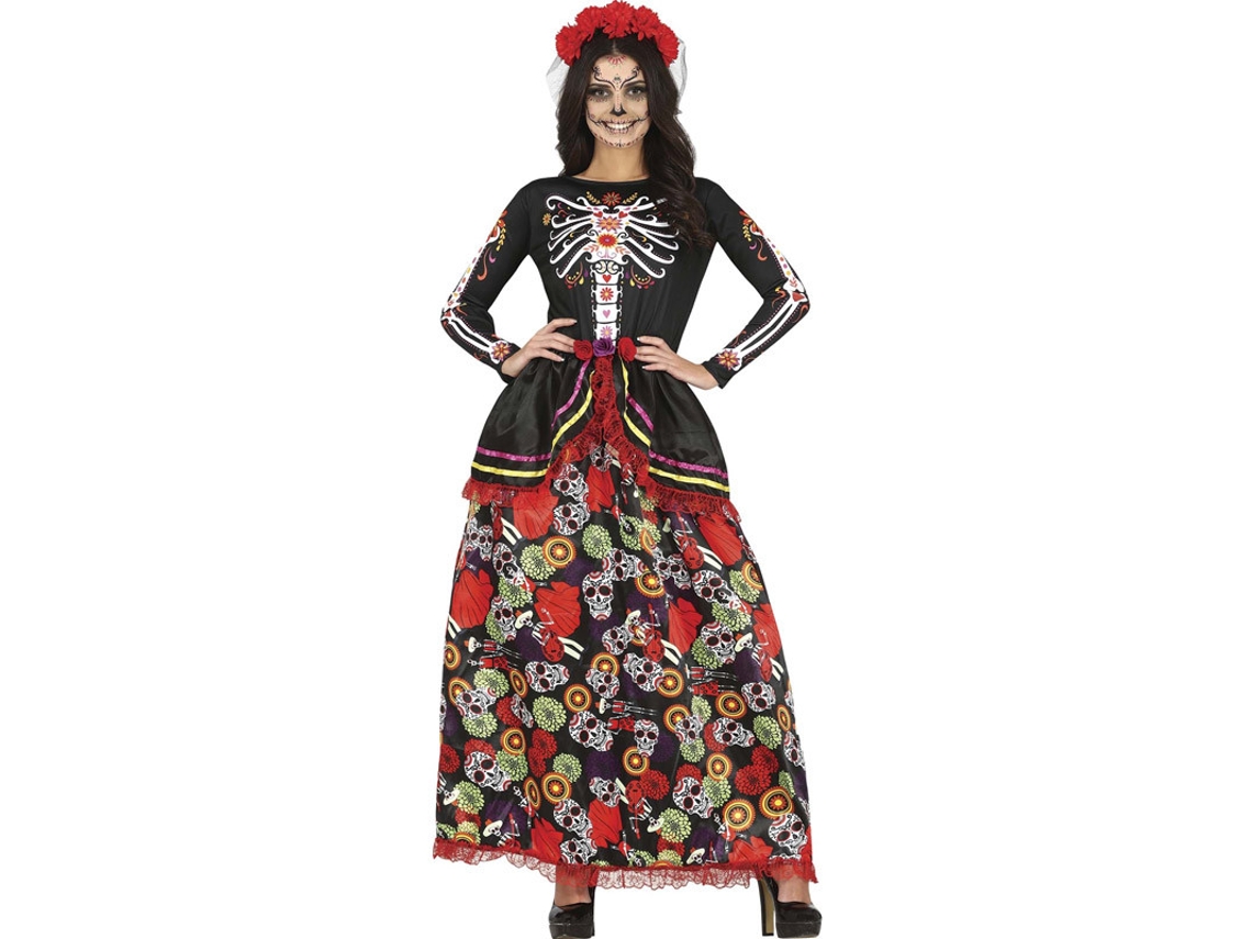 Fato de Mulher GUIRCA Catrina Com Vestido Estampado  (L = 42/44)