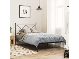 Vidaxl Estrutura De Cama Com Cabeceira 107x203 Cm Metal Preto