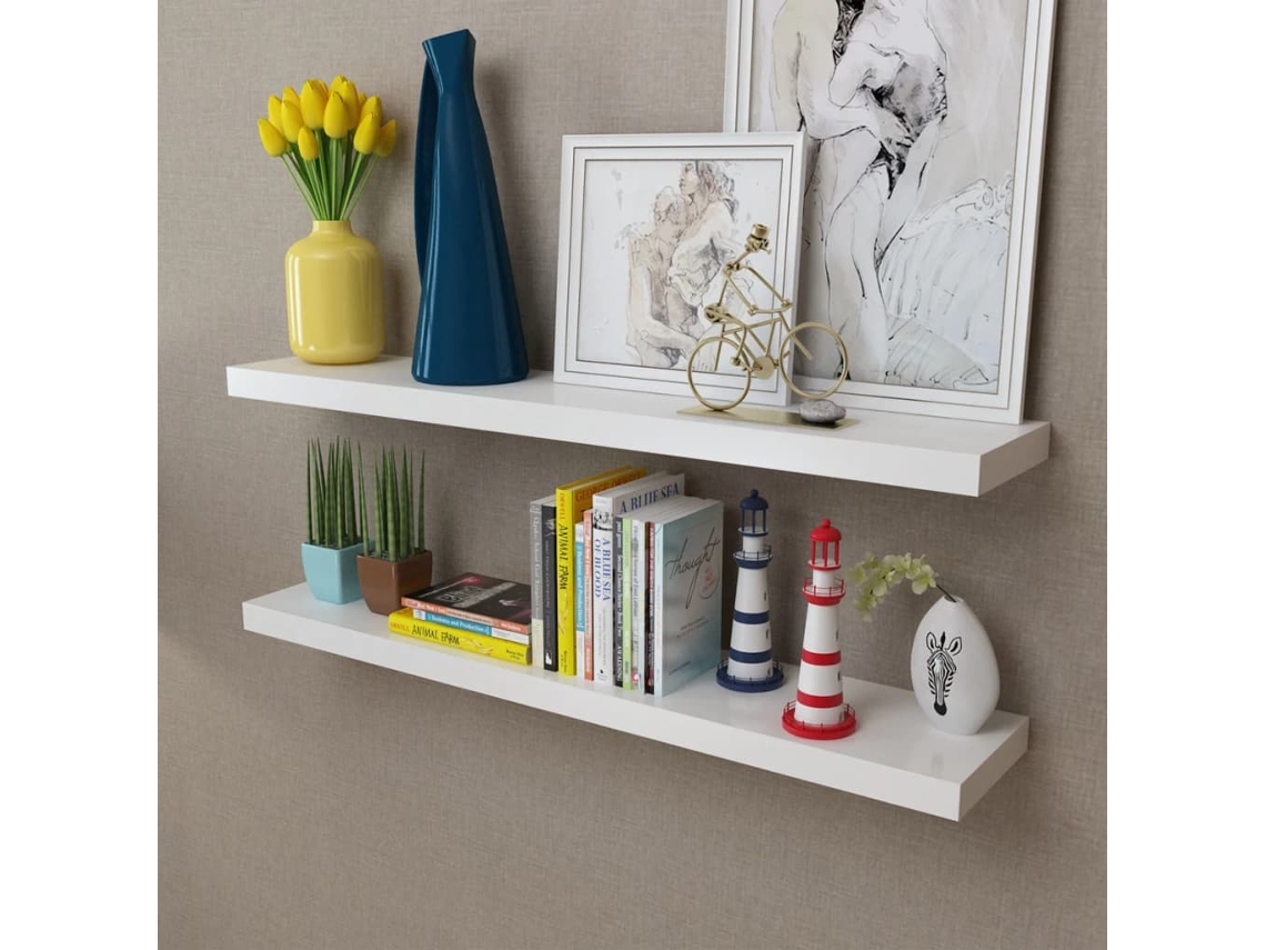 Prateleiras De Parede Para Livros/dvd Mdf Branco