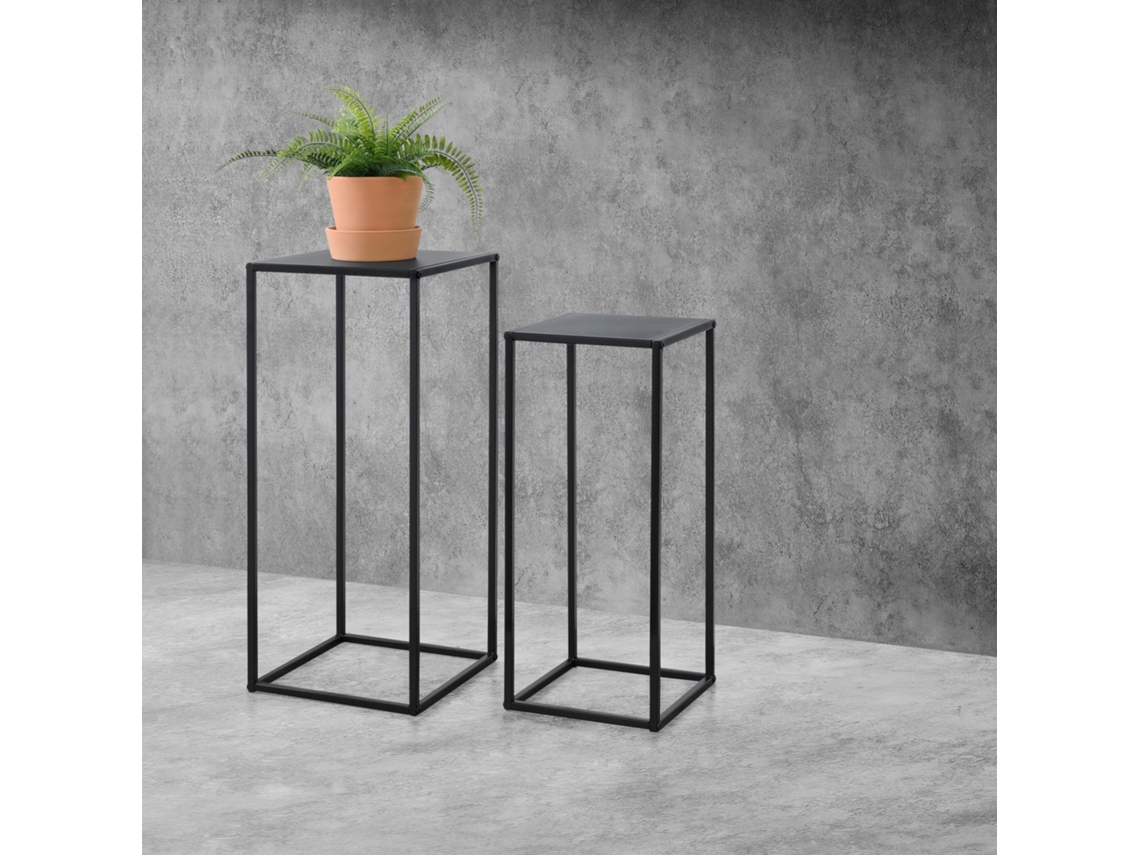 Mesa Lateral [EN.CASA] Barbaricina  (Preto - Metal, resistente aos riscos - 70 x 30 x 30 cm)