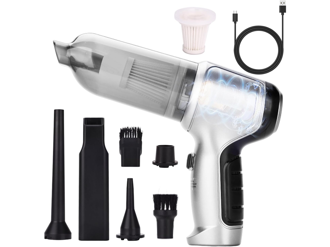 Aspirador De Pó Portátil Para Carro 19 000pa, Sem Fio, Recarregável Via Usb, Remove Pelos De Animais E Poeira, Ideal