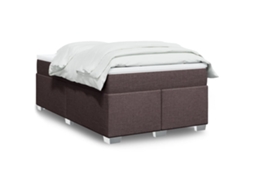 Vidaxl Cama Boxspring Com Colchão 120x190 Cm Tecido Castanho-escuro