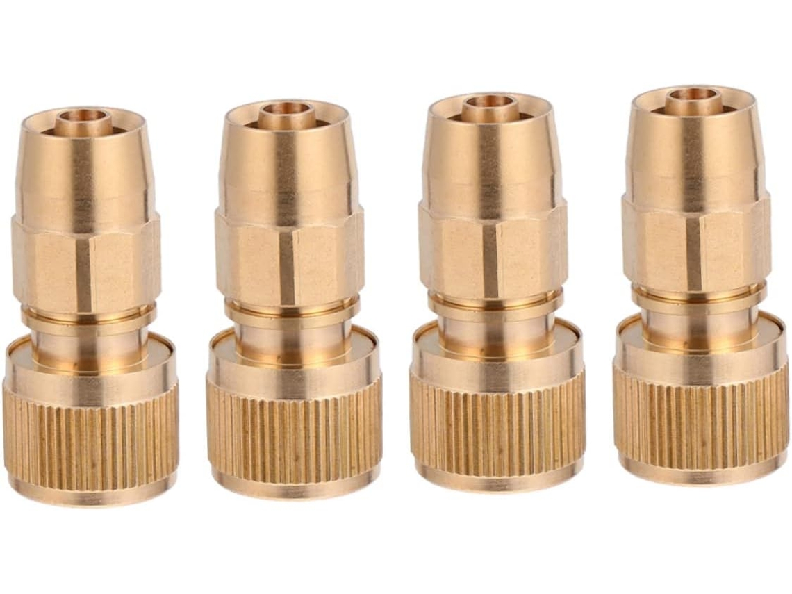 Conjunto De 4 Conectores Latão Com Rosca, Engate Rápido, Para