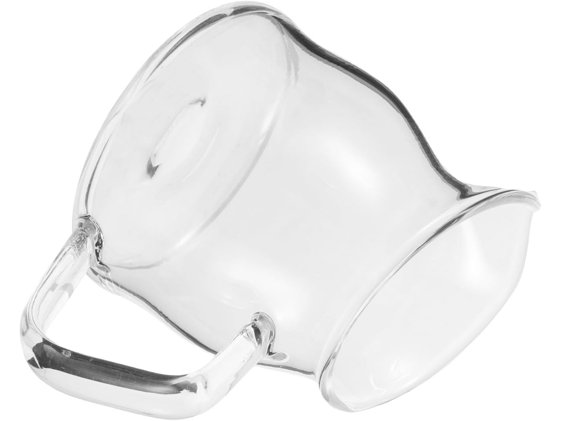 Jarra De Leite Pequena De Vidro Com Alça E Bico.