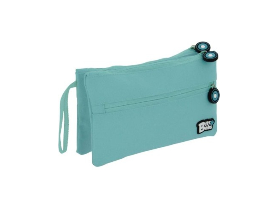 Estojo duplo plano Bits Amp-Bobs azul claro 24,5x12x14 cm