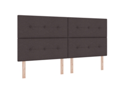 Cama Box Com Colchão E Led - Castanho Escuro, Vidaxl Tecido (200x200 Cm)