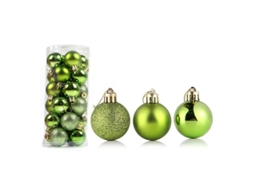 Bola de Natal Nova Line 6cm Reutilizável Brilhante Decorativa de Plástico Verde Fruta S/MARCA