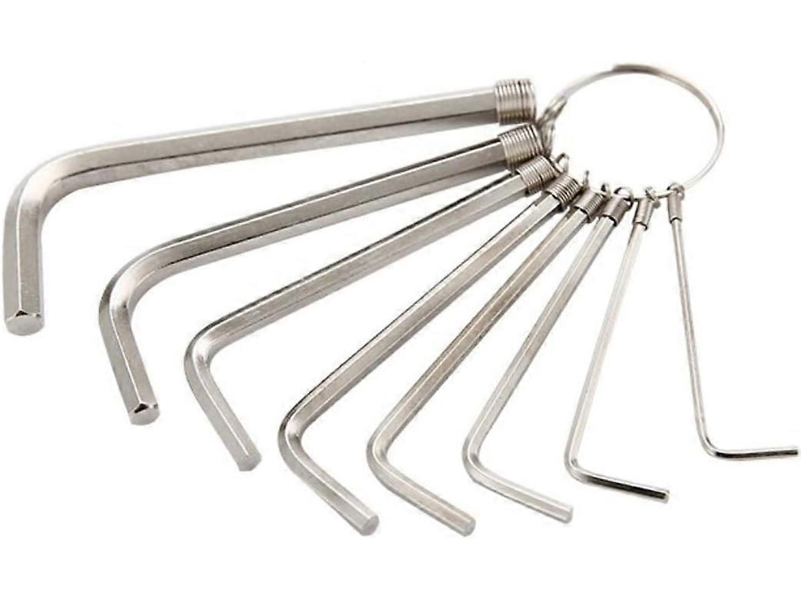 Conjunto de Chaves Allen de Grau Industrial 8 Peças Aço Puro para Bicicletas, Móveis e Projetos (1,5 6mm)