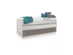Cama de casal juvenil Axim Alpes Brancos - Basalto 198 x 69 x 96 cm
