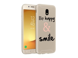Capa Traseira Akashi 'Be Happy and Smile' para Samsung J5 2017