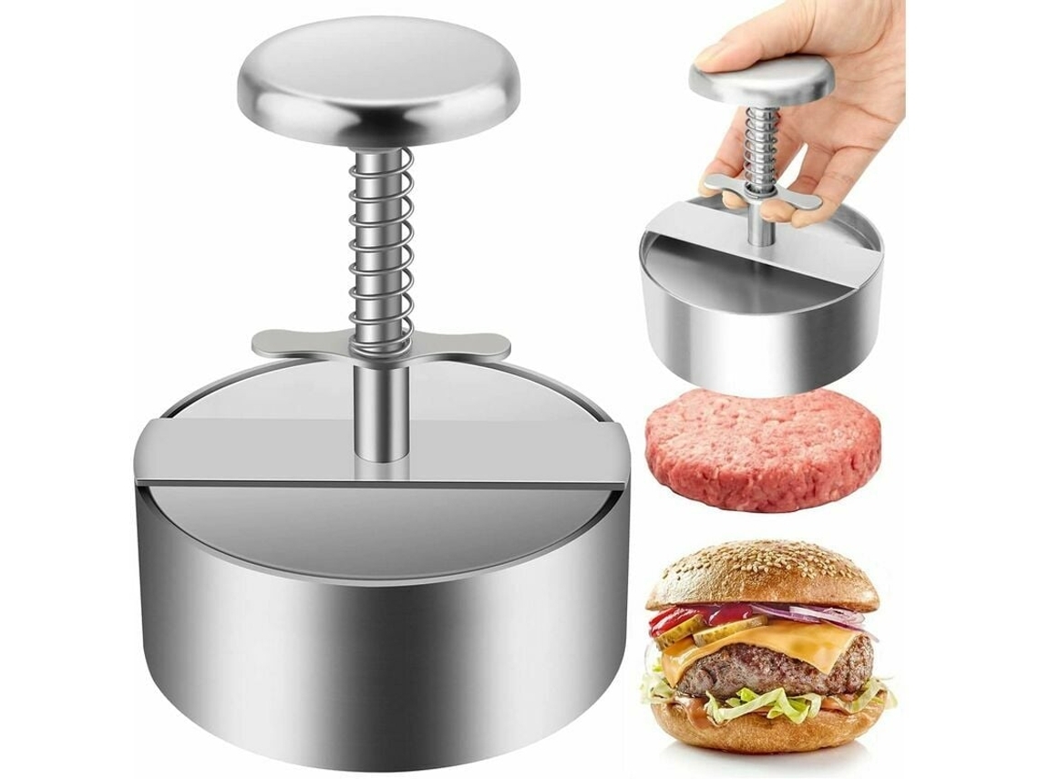 Hamburger Press Em Aço Inoxidável 304, Prensa Para Hambúrguer Ajustável, Fácil De Usar E Antiaderente Para Família E Festas*