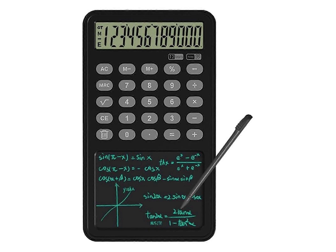 Calculadora Básica Com Bloco De Notas, Tela De 12 Dígitos, Calculadora De Mesa Com Tablet Para Escrita, Calculadora Portátil Everley891