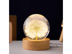 Luminária Noturna Artesanal Em Resina Com Uma Bola De Cristal