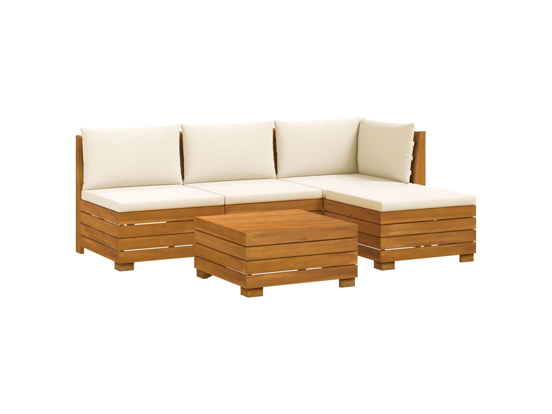 Maison Exclusive - Conjunto De Sofás Para Exterior Com Almofada 5 Peça Castanho