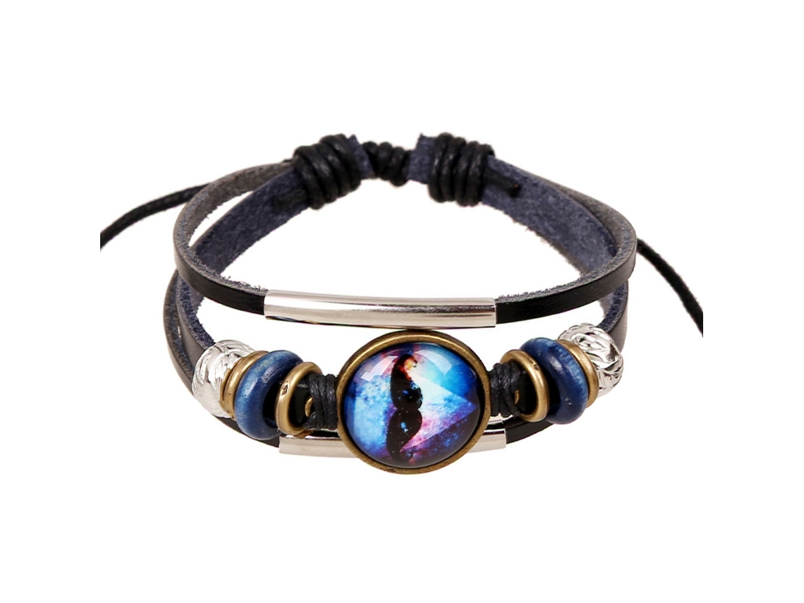 Pulseira De Couro Vintage Multicamadas Feitas À Mão