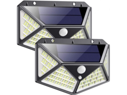 Lampe Solaire Extérieur 162 Led 2 Pack [Dernière Version Verte 2200Mah] Détecteur de Mouvement Éclairage Solaire Extérieur Sans Fil Étanche