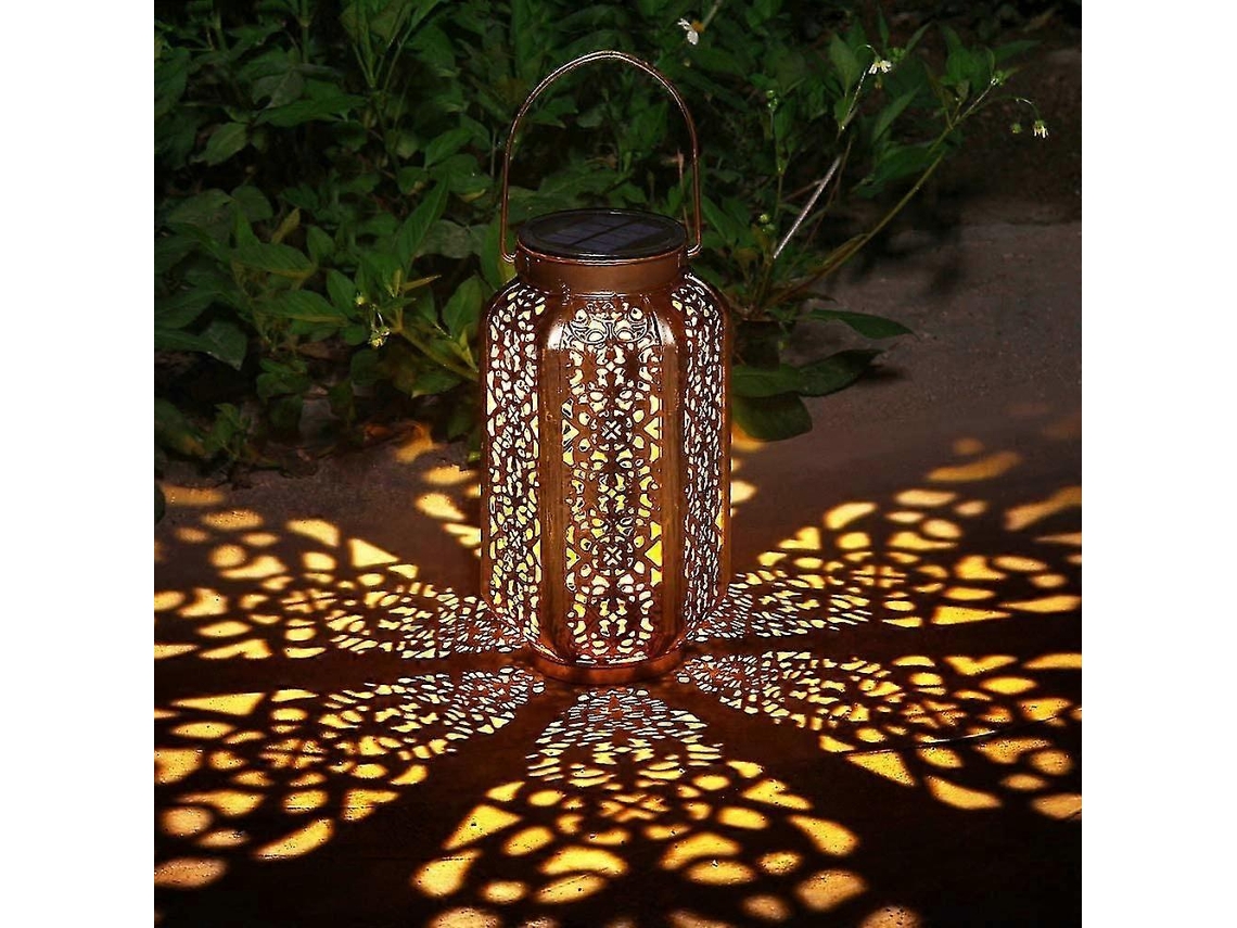 Lanterna Solar De Jardim Led Dourada