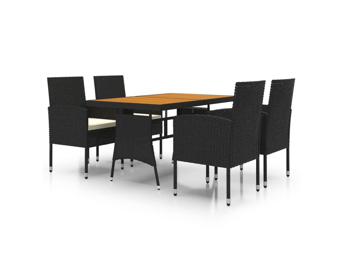 Outdoor Dining Set, Outdoor Dining Sets Vidaxl Preto Rattan / Vime (n/a)
