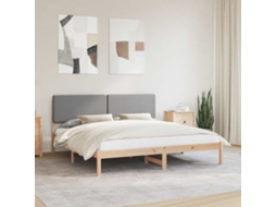 Vidaxl Estrutura De Cama Com Cabeceira Estofada Cinzento-claro