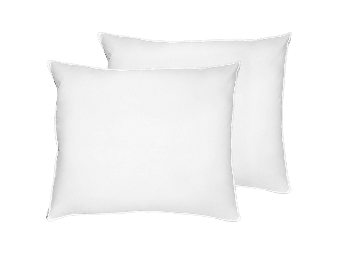 Conjunto De 2 Almofadas De Cama Beliani Feldberg De Algodão Branco 60x50x11
