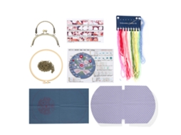 Bolsa Broderie Diy Portátil Flores 16,5cm