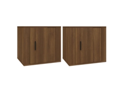 Conjunto de Mesas Cabeceiras 50x39x47 cm Cor Carvalho Castanho MAISON EXCLUSIVE