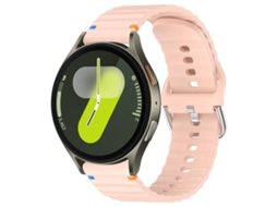 Bracelete para Samsung Galaxy Watch 7 Silicone com Grãos Ondeado Costurado (20mm) Rosa XIAOMOYU (40/44mm)
