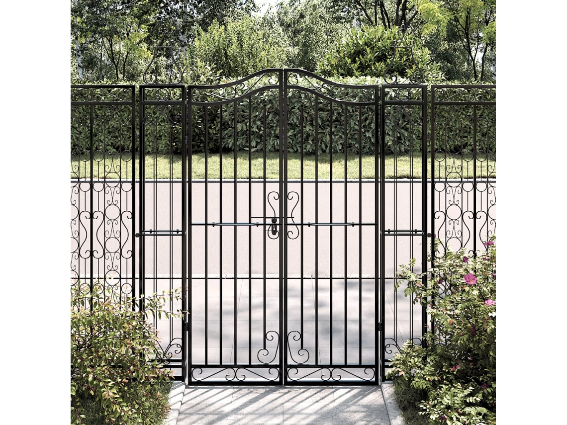 Vidaxl Portão De Jardim 121x8x150 Cm Ferro Forjado Preto