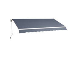 Toldo Retrátil 360x250 Cm com Braços e Manivela, Cinza DECORALAR TECH