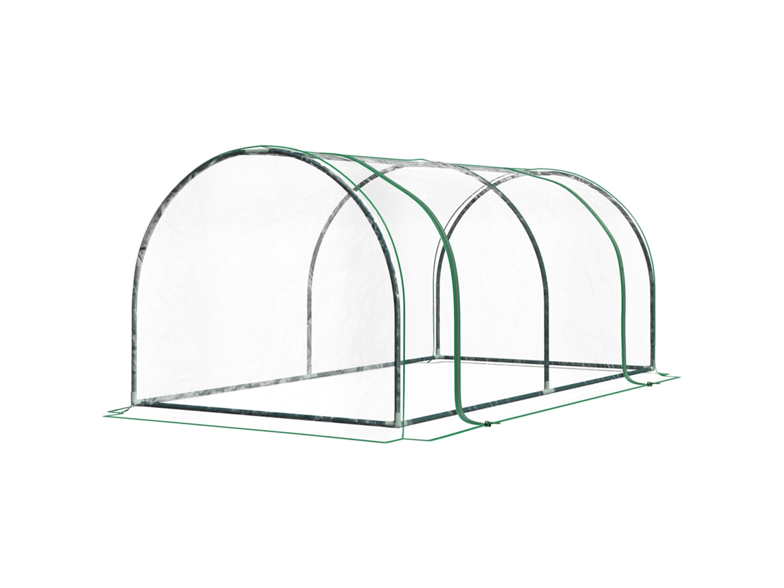 Estufa Externa Transparentes De 200x100x80 Cm Com Estrutura Aço E Cobertura Pvc Para Cultivo Plantas, Tomates