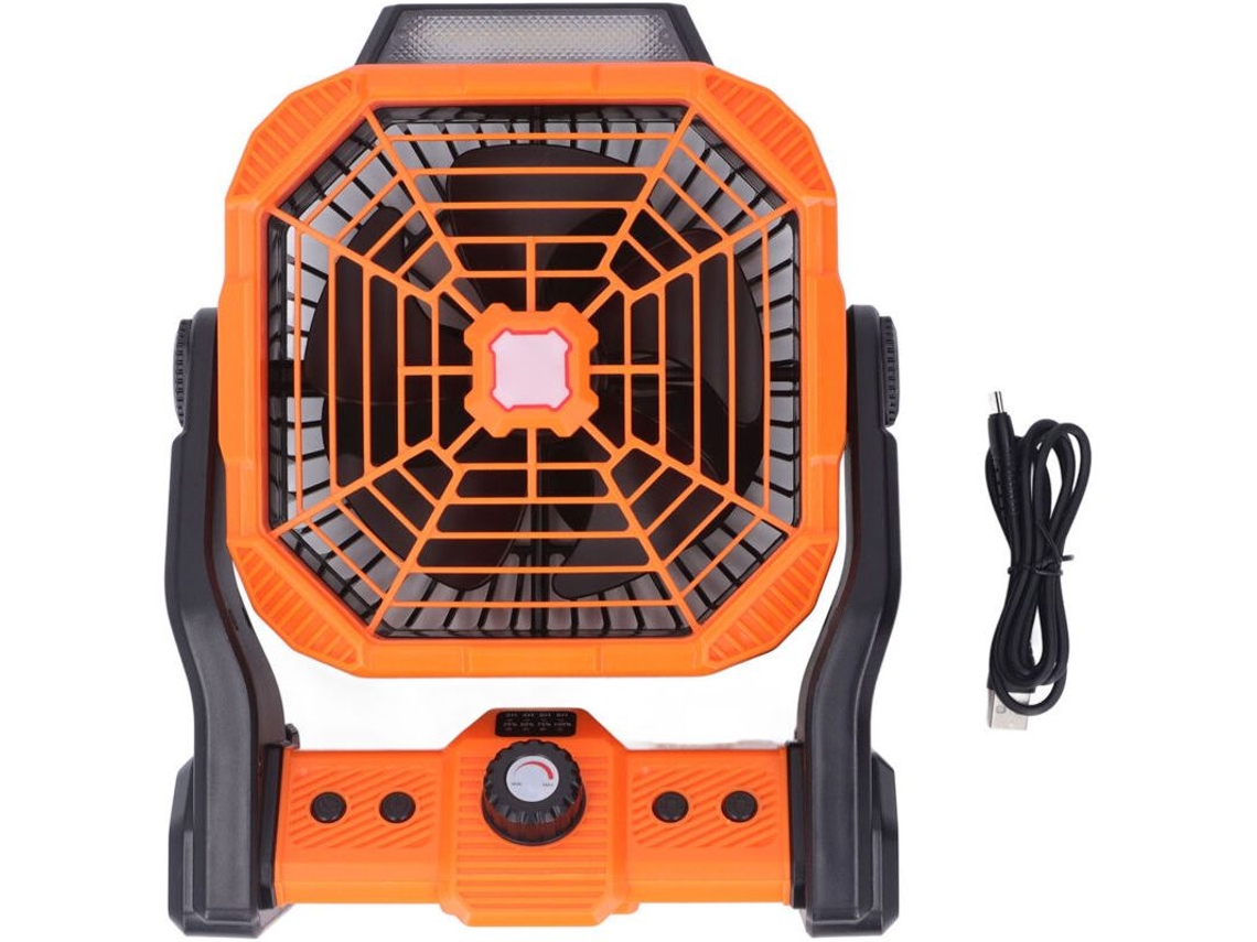 Ventilador De Camping Recarregável Jeffergarden, Alimentado Por Bateria De 20000mah, Giro De 120°, Usb, Com Gancho Para Luz Led, Velocidade