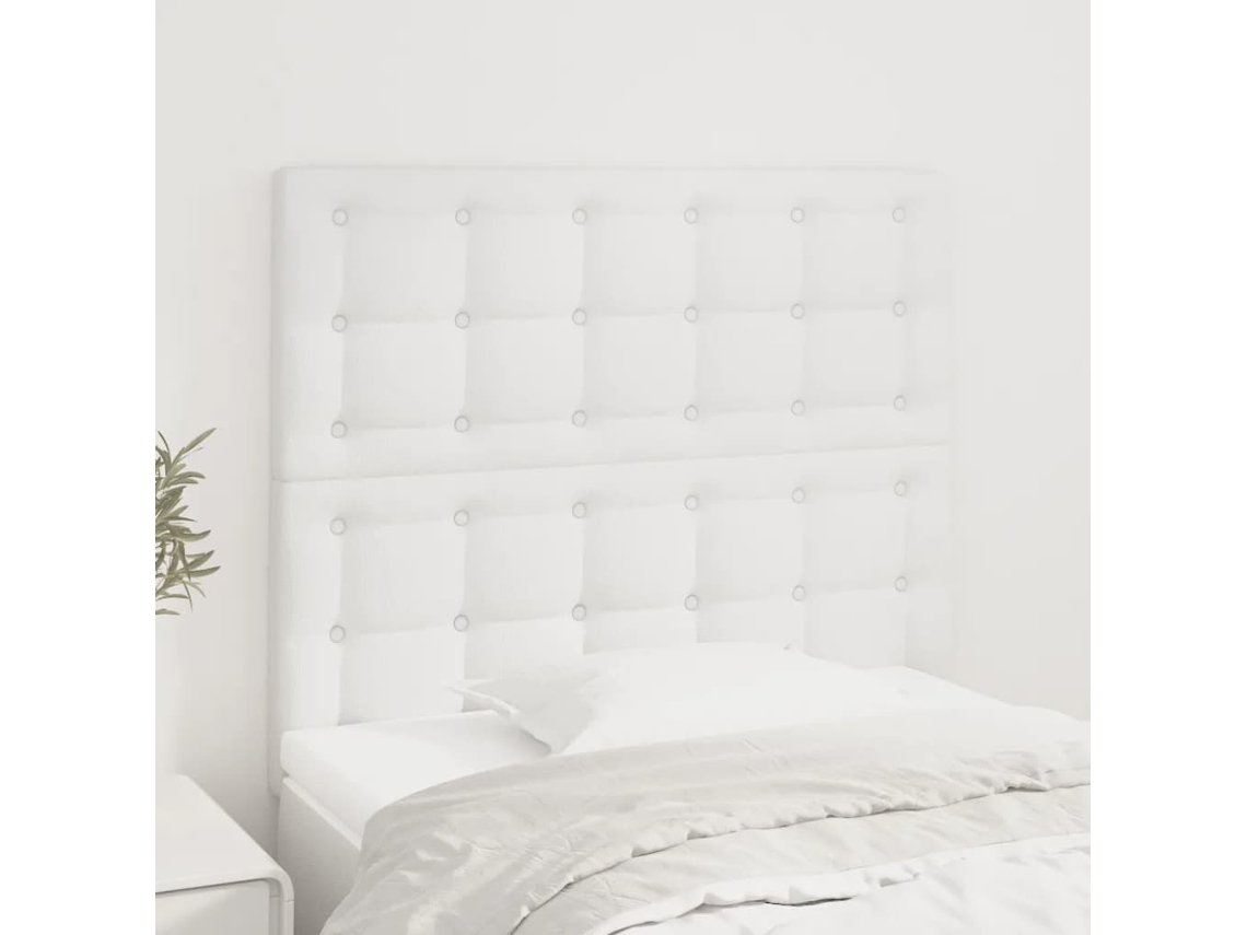 Vidaxl Cabeceira Branca 90x5x118/128 Cm Couro Sintético