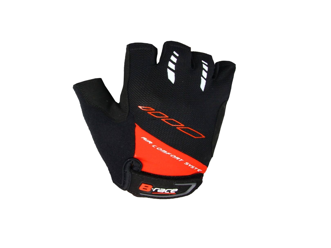 Luvas B-RACE Ciclismo Bump Gel Preto Vermelho Xl